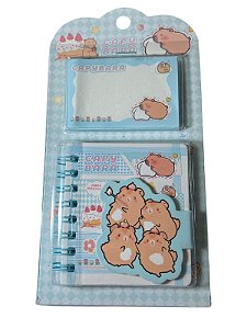 Mini Caderno com Post-it- Azul