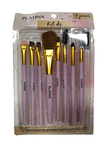 Kit de Pincel 8 Peças Lilás - Platina