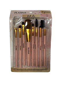 Kit de Pincel 8 Peças Rosa - Platina