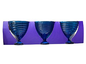 Kit 3 Taças para Sorvete 340ML - Azul