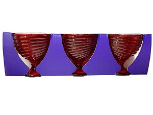 Kit 3 Taças para Sorvete 340ML - Vermelho