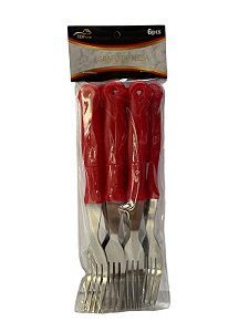 Kit Garfo 6 Peças - Vermelho