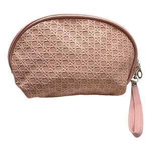 Necessaire Oval | Texturizada - Rosa Claro