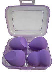 Caixinha com 4 Esponjas - Roxa