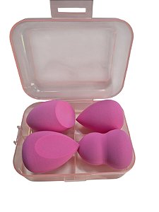 Caixinha com 4 Esponjas - Rosa Pink