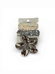 KIT DE CABELO M1 - PRATA COM BRANCO