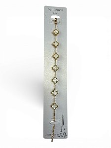 PULSEIRA DOURADA COM BRANCO - HJ20