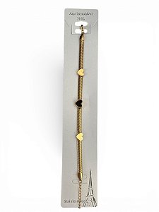 PULSEIRA DOURADA COM PRETO - HJ24