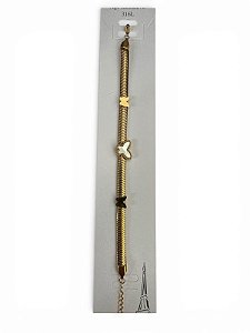 PULSEIRA DOURADA COM BRANCA - HJ25