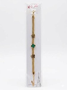 PULSEIRA DOURADA COM VERDE - HJ23