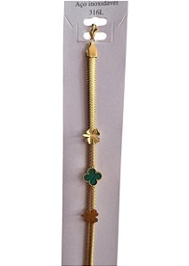 PULSEIRA DOURADA COM VERDE - HJ23