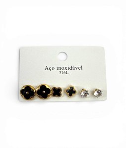 KIT DE BRINDO DOURADO COM PRETO - HJ1