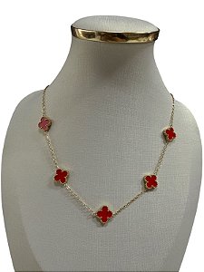 COLAR DOURADO COM VERMELHO - HJ11