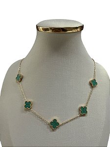COLAR DOURADO COM VERDE - HJ11