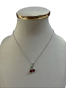 COLAR PRATA COM VERMELHO - HJ13