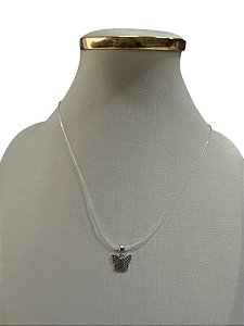COLAR FIO DE NILON PRATA - HJ18