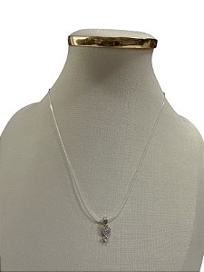 COLAR FIO DE NILON PRATA - HJ19