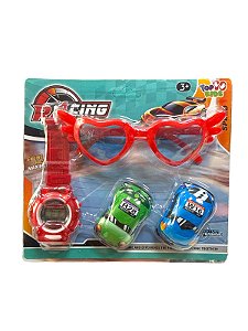 Kit Aventura Racing Relógio + Óculo - Vermelho