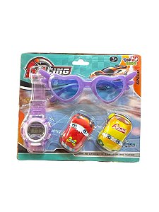 Kit Aventura Racing Relógio + Óculo - Lilás