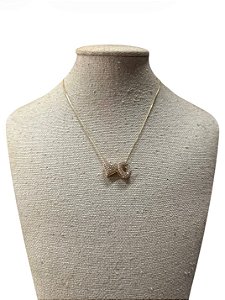 Colar Folheado - Dourado Coração | Letra C