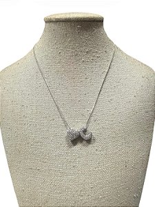 Colar Folheado - Prata Coração | Letra C