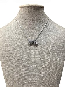 Colar Folheado - Prata Coração | Letra R