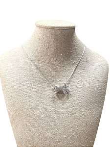 Colar Folheado - Prata Coração | Letra K