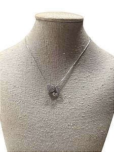 Colar Folheado - Prata Coração | Letra J