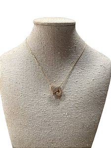 Colar Folheado - Dourado Coração | Letra J