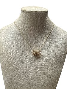 Colar Folheado - Dourado Coração | Letra F