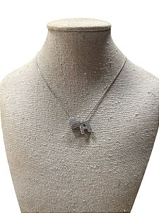 Colar Folheado - Prata Coração | Letra A