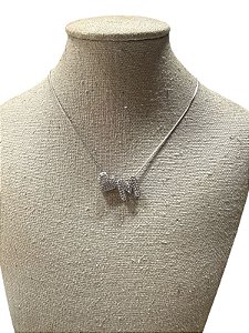 Colar Folheado - Prata Coração | Letra M