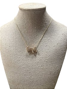 Colar Folheado - Dourado |Coração | Letra M