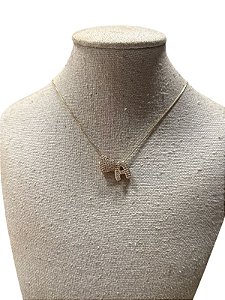 Colar Folheado - Dourado |Coração | Letra A