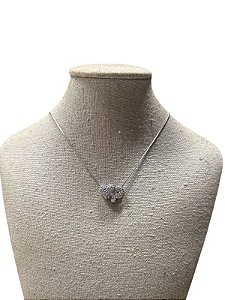Colar Folheado - Prata Coração | Letra P