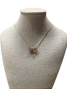 Colar Folheado - Dourado Coração | Letra D