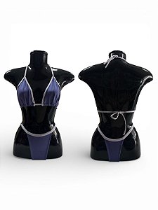 Biquíni Tamanho Único - Lilás com Branco