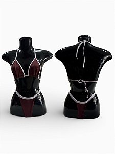 Biquíni Tamanho Único - Marrom com Branco