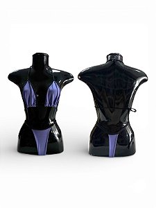 Biquíni Tamanho Único - Lilás com Preto