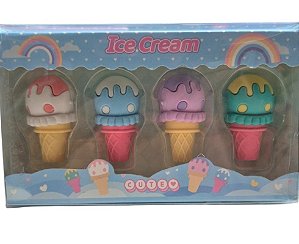 Kit de Borrachas Ice Cream Cute Sorvete