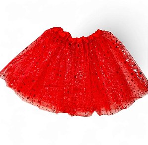 Saia de Tule Estrela - Vermelha