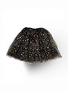 Saia de Tule Estrelas - Preta