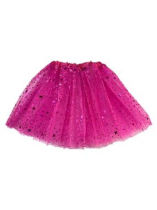 Saia de Tule Estrelas - Rosa Pink
