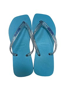 Sandália Quadrada - Azul Piscina