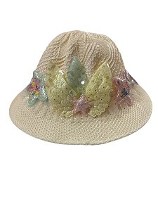 Chapéu Borboleta Infantil - Amarelo Claro