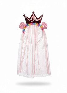 Diadema Coroa Sereia - Vermelho