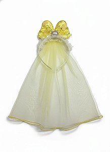 Diadema de laço pérola amarela