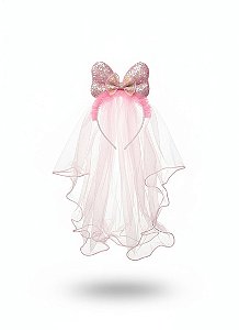 Diadema Laço Duplo - Rosa Bebê