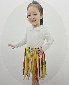 Saia de Tiras Coloridas e Metálicas | Infantil
