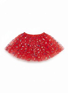 Saia de Tule Adulto - vermelho| Penas Coloridas
